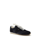 Prada Blue Calf Leather Bos Taurus Athletic Sneakers - Side view