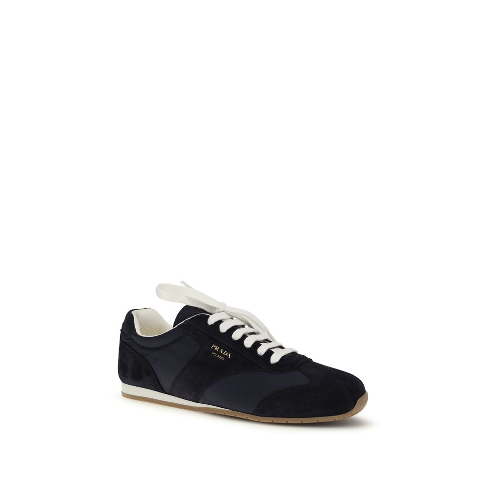 Prada Blue Calf Leather Bos Taurus Athletic Sneakers - Side view