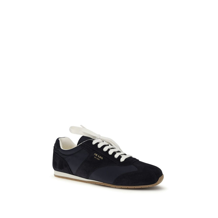 Prada Blue Calf Leather Bos Taurus Athletic Sneakers - Side view