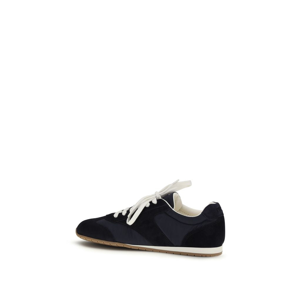 Prada Blue Calf Leather Bos Taurus Athletic Sneakers - Back view