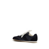 Prada Blue Calf Leather Bos Taurus Athletic Sneakers - Back view