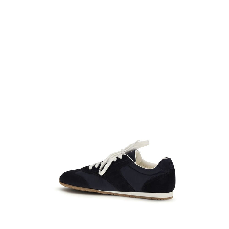 Prada Blue Calf Leather Bos Taurus Athletic Sneakers - Back view