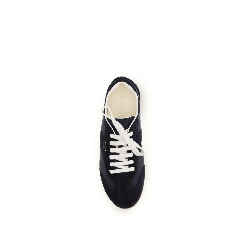 Prada Blue Calf Leather Bos Taurus Athletic Sneakers - Detail view