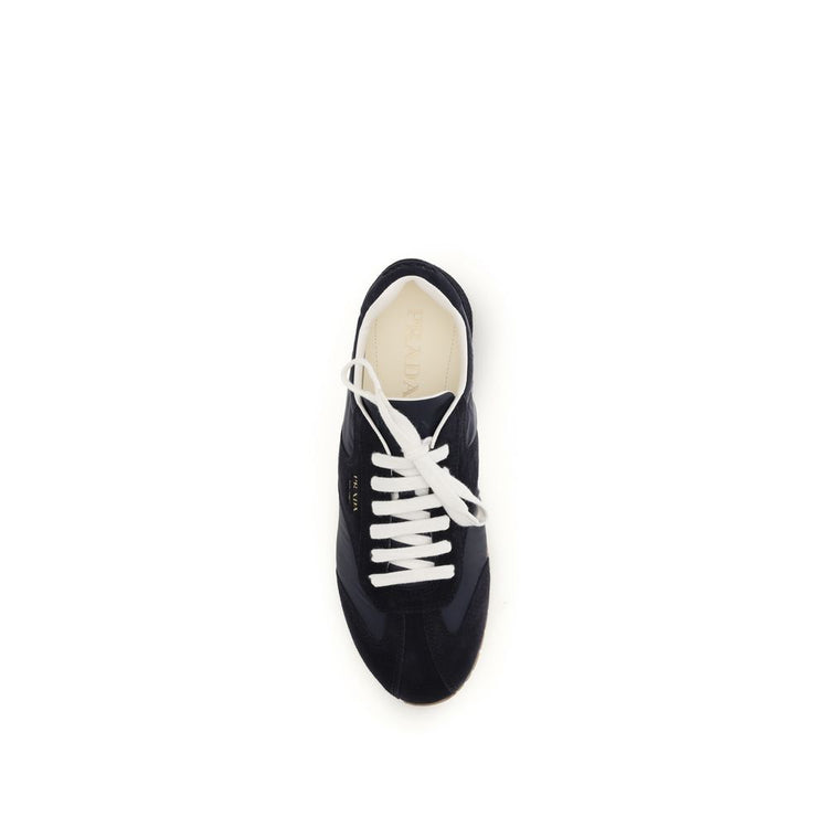 Prada Blue Calf Leather Bos Taurus Athletic Sneakers - Detail view