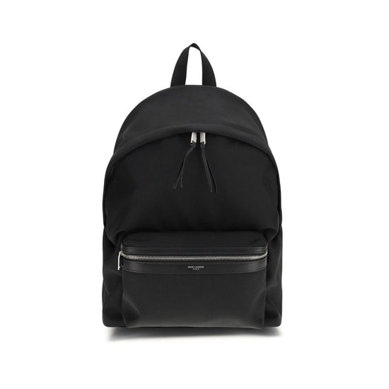Saint Laurent Black Nylon Backpack - Front view