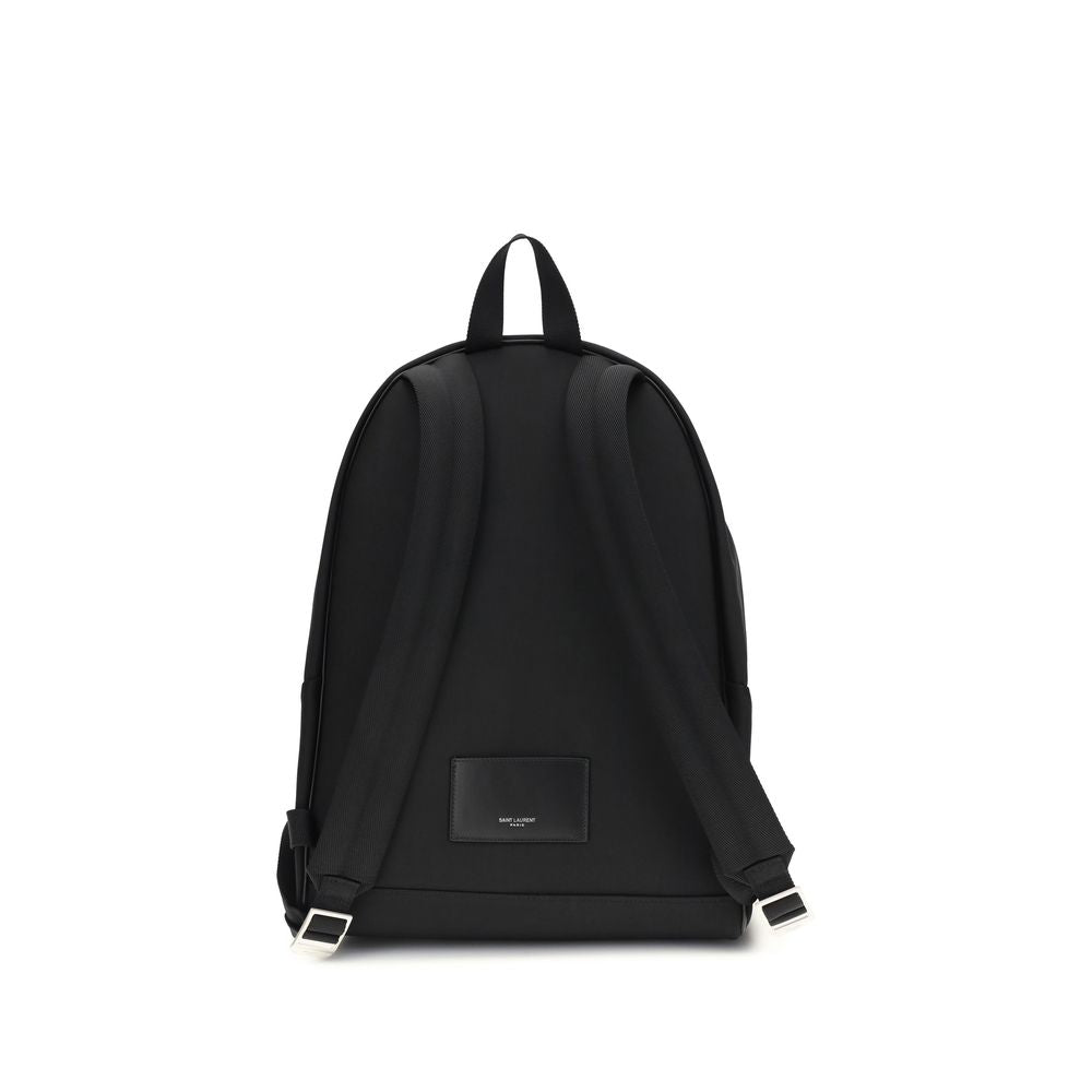 Saint Laurent Black Nylon Backpack - Side view