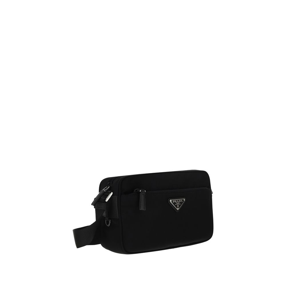 Prada Black Nylon Shoulder Bag - AW26 23x15cm - Side view