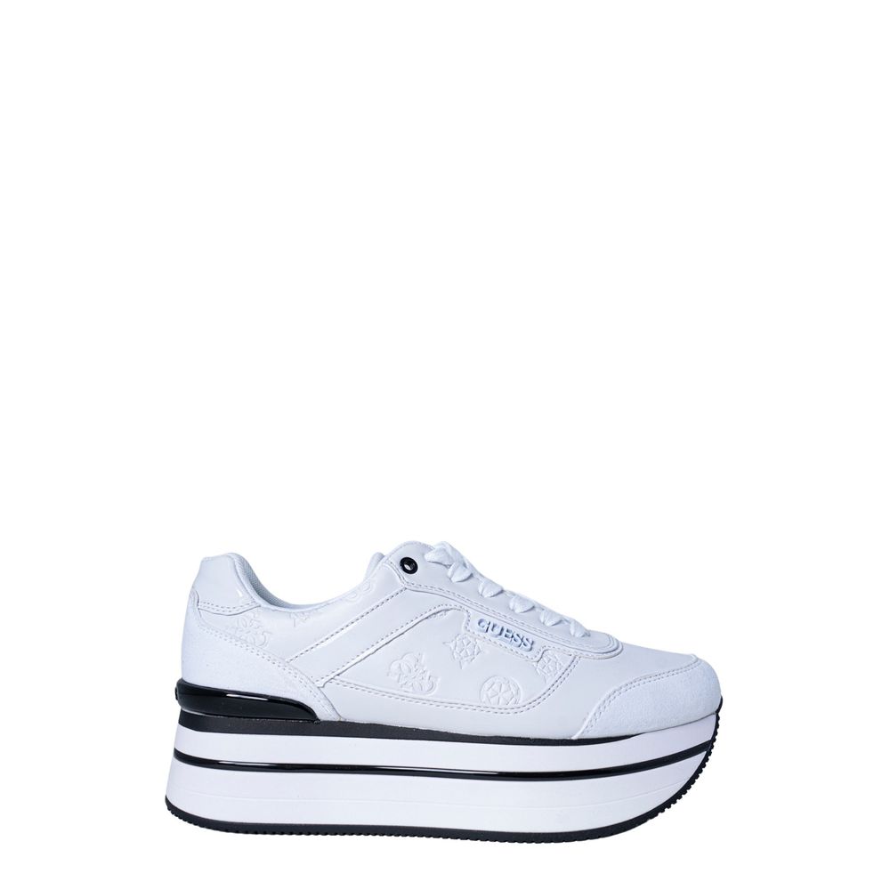 Guess White Polyester Platform Sneakers - Front view