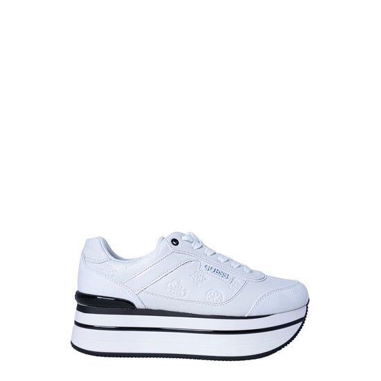 Guess White Polyester Platform Sneakers - Front view