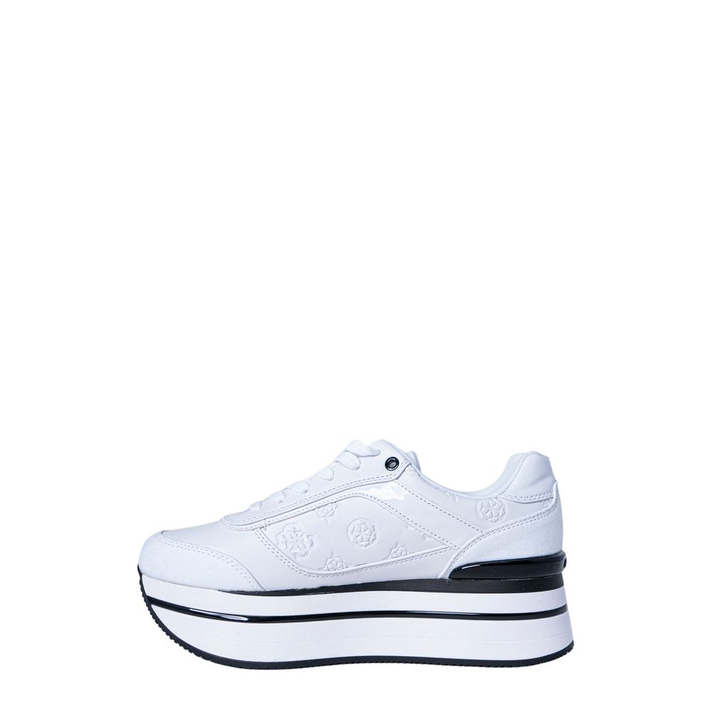 Guess White Polyester Platform Sneakers - Side view