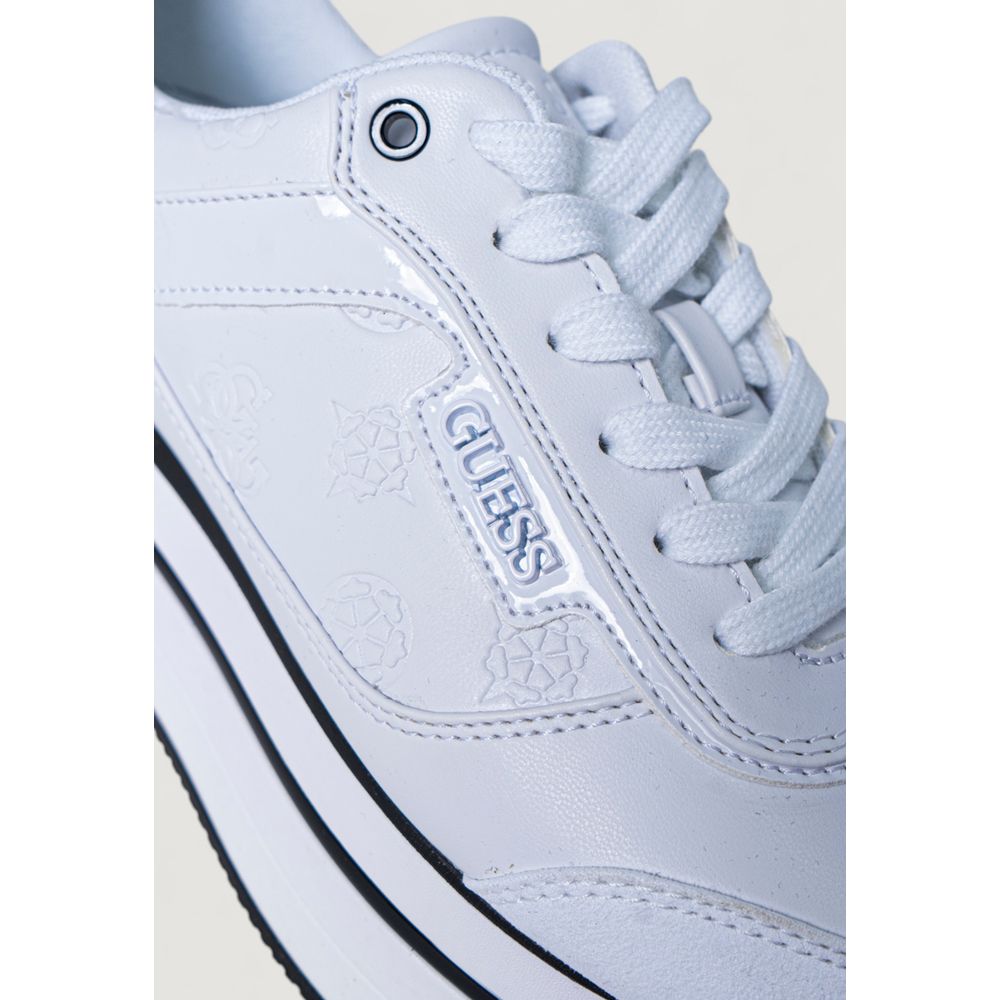 Guess White Polyester Platform Sneakers - Back view