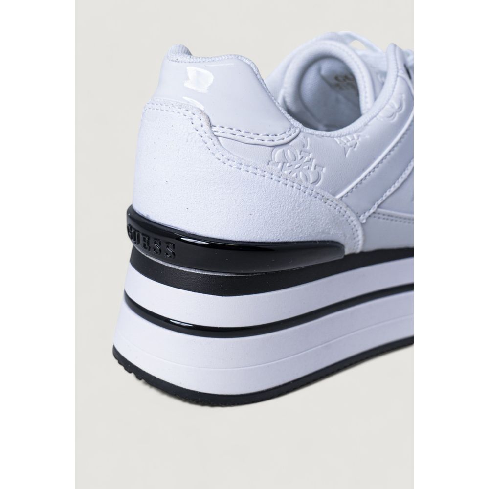 Guess White Polyester Platform Sneakers - Detail view