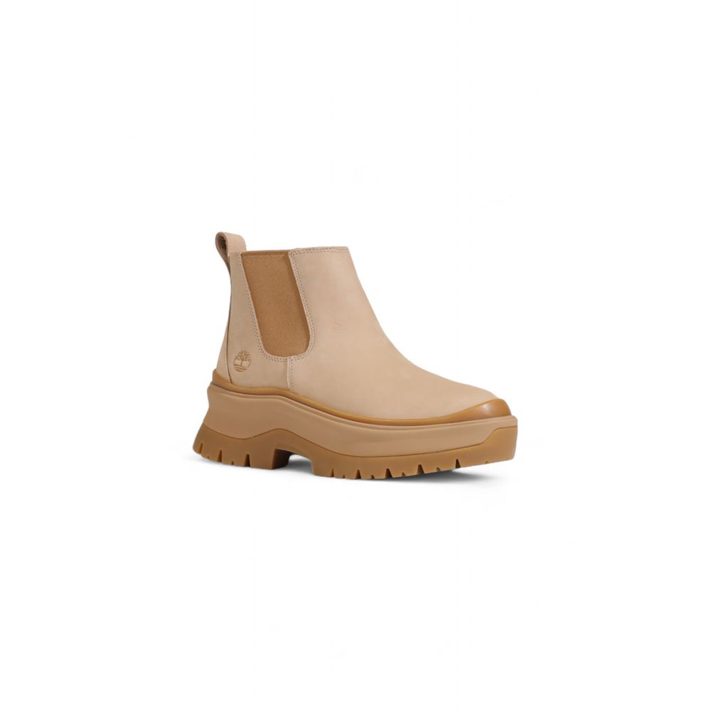 Timberland Beige Suede Leather Ankle Boots - Back view