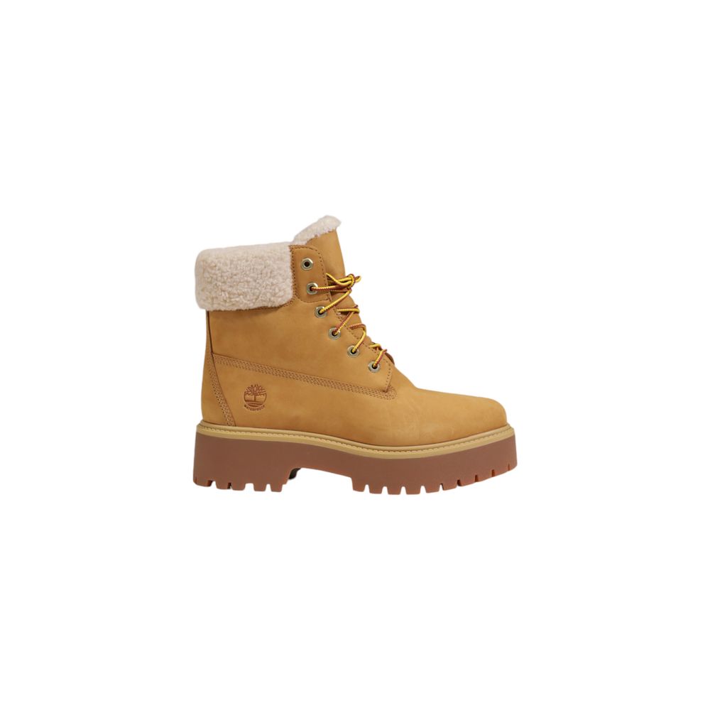 Timberland Beige Recycled Leather Lace-Up Boots - Front view