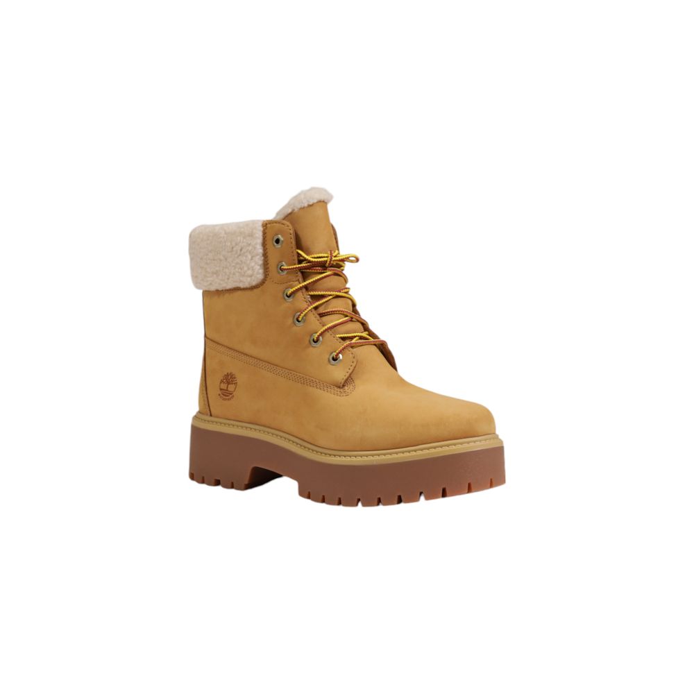 Timberland Beige Recycled Leather Lace-Up Boots - Side view