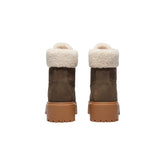 Timberland Brown Recycled Leather Lace-Up Boots - Back view