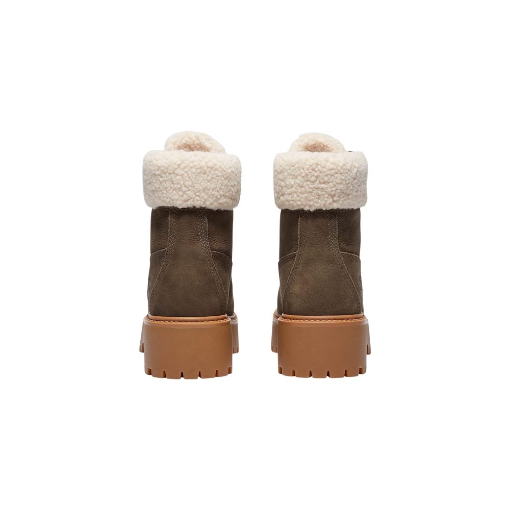 Timberland Brown Recycled Leather Lace-Up Boots - Back view