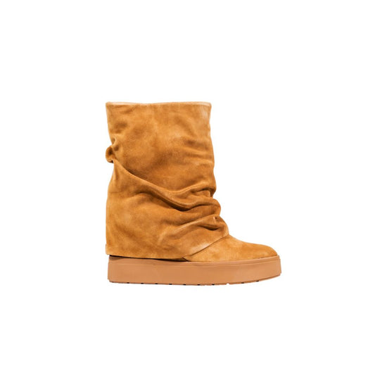 Guess Beige Suede Leather Ankle Boots - Front view