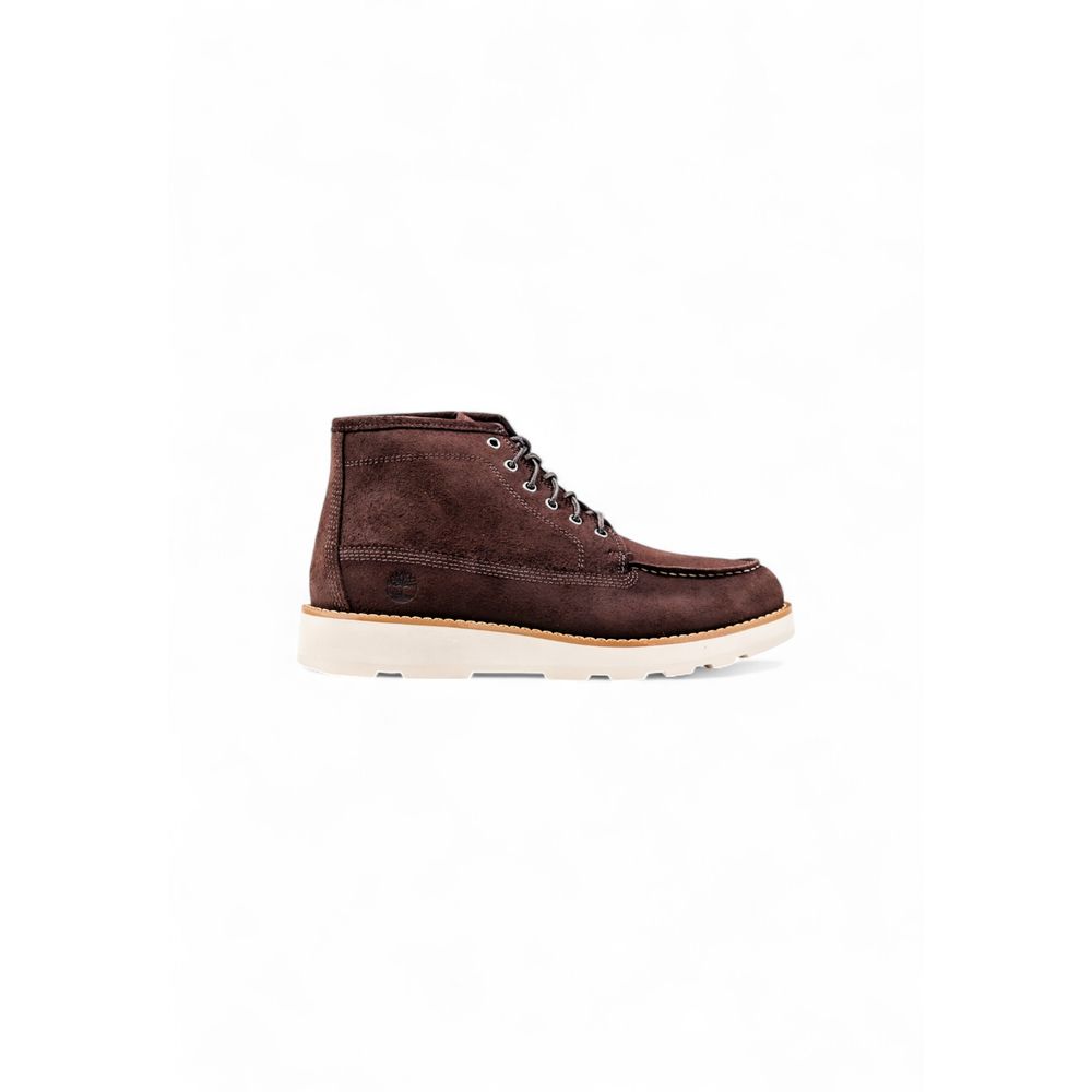 Timberland Brown Leather Lace-Up Boots - Front view