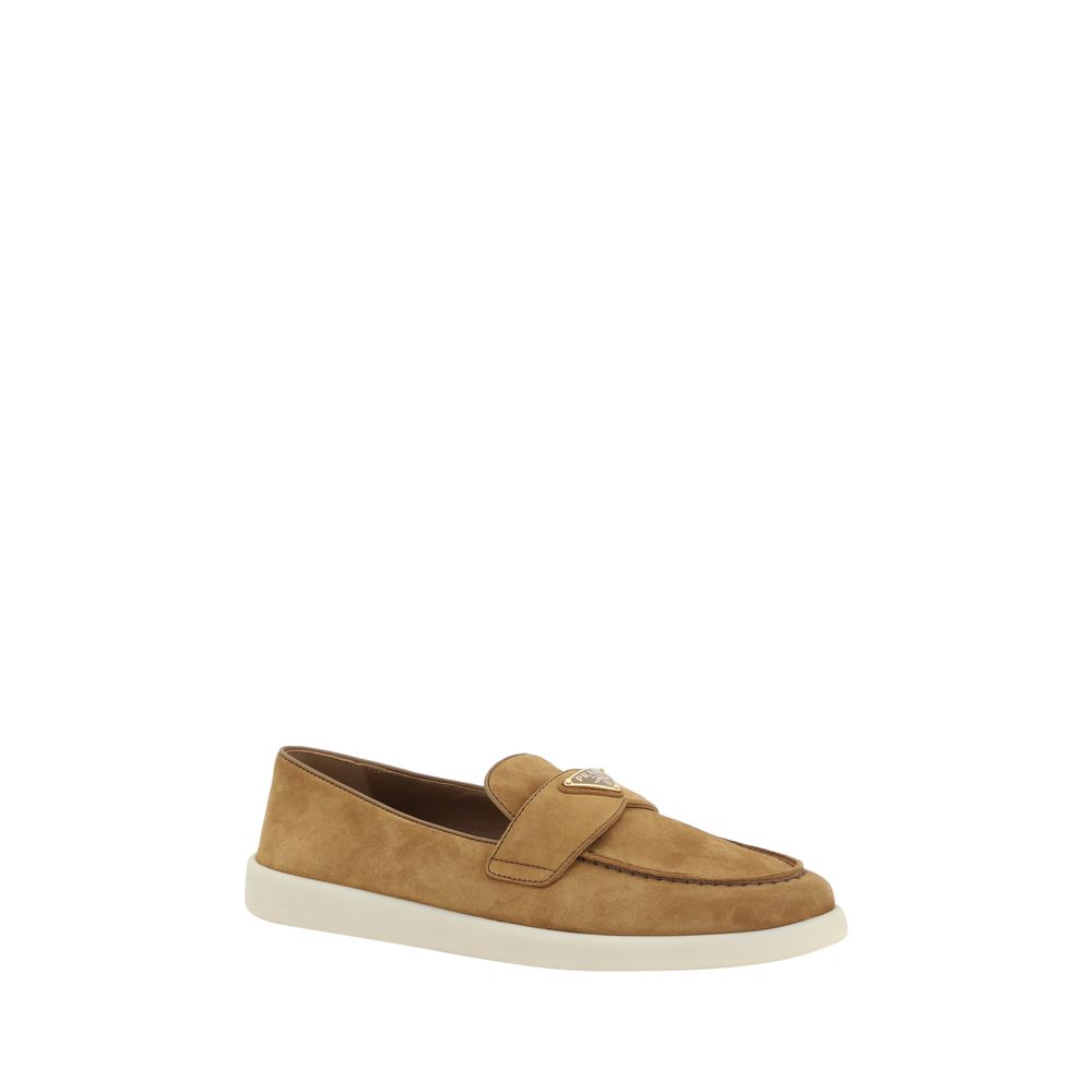 Prada Brown Calf Leather Slip On Loafers - SS26 - Side view