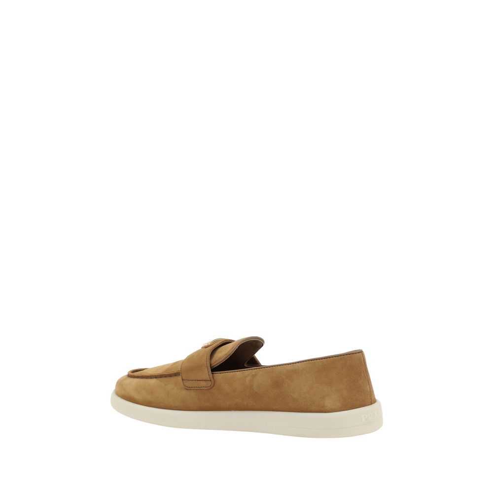 Prada Brown Calf Leather Slip On Loafers - SS26 - Back view