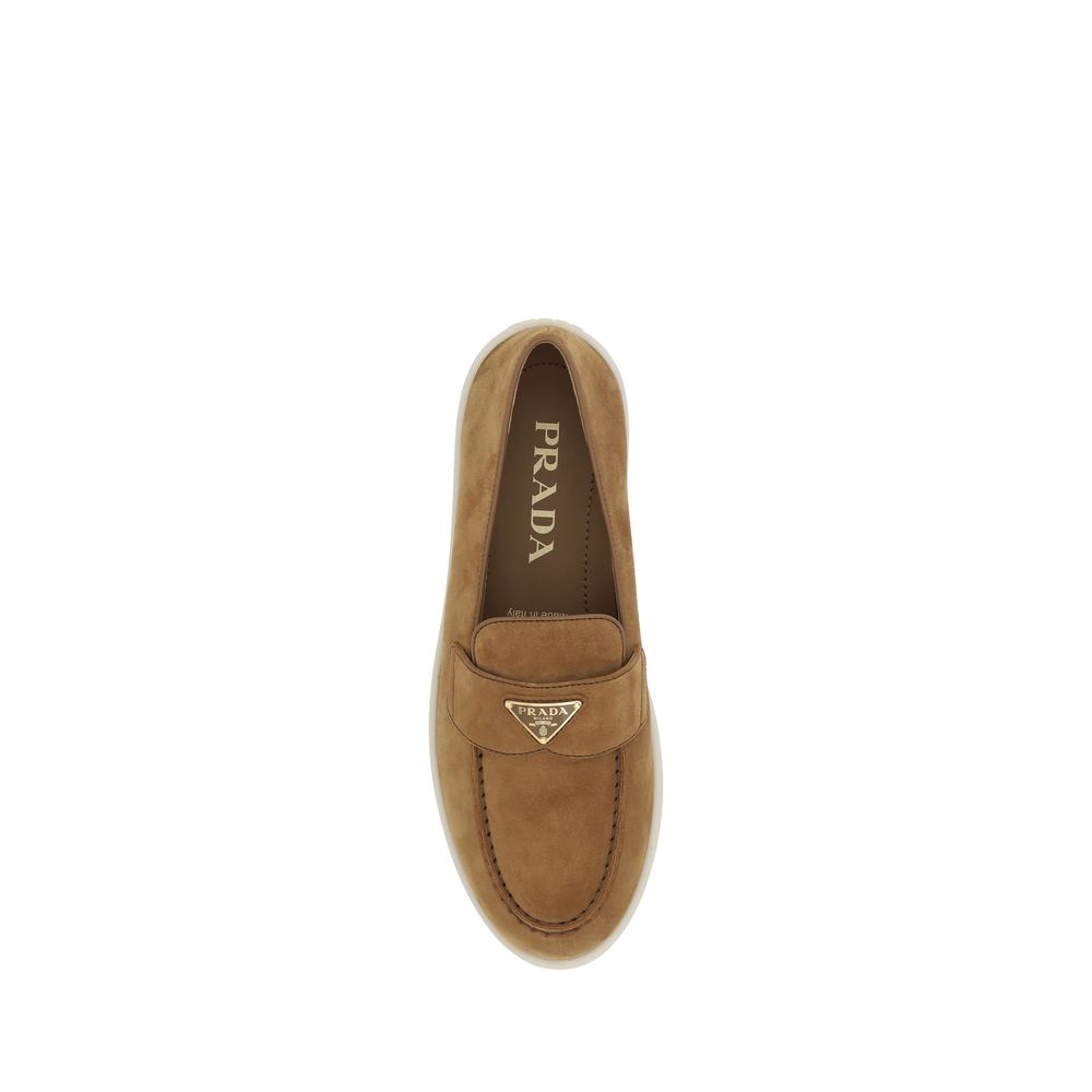 Prada Brown Calf Leather Slip On Loafers - SS26 - Detail view