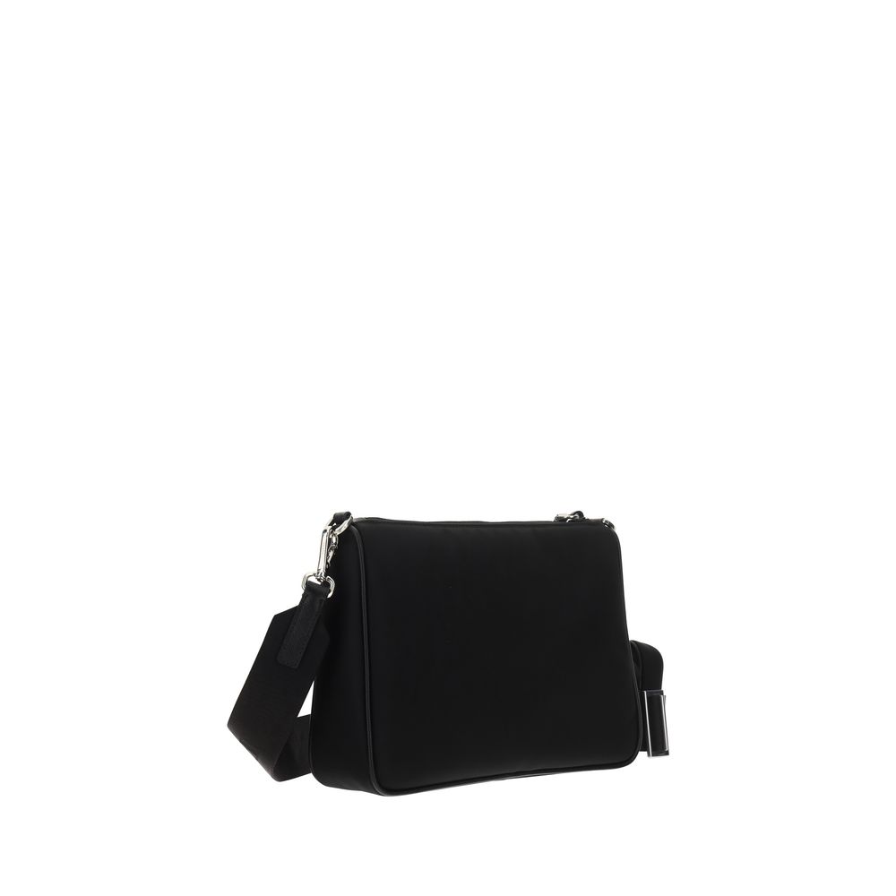 Prada Black Recycled Polyamide Shoulder Bag - AW26 24×18.5cm - Back view