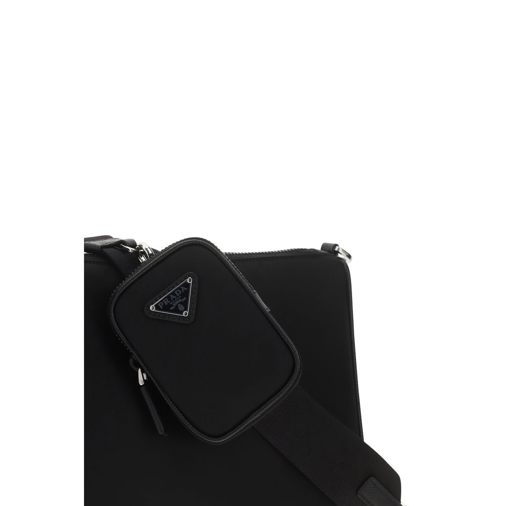 Prada Black Recycled Polyamide Shoulder Bag - AW26 24×18.5cm - Detail view