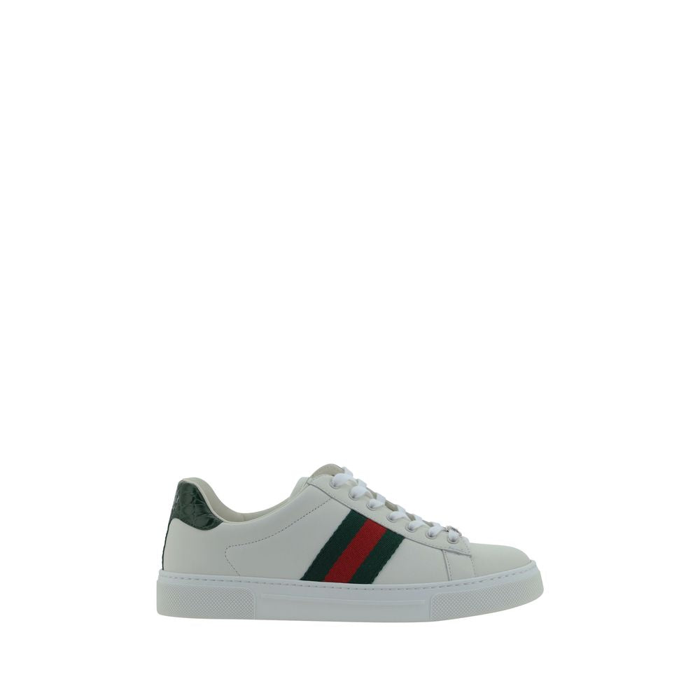 Gucci White Calf Leather Low Top Sneakers - AW26 - Front view