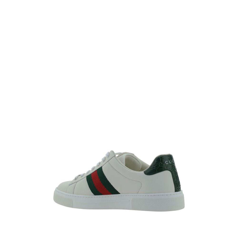 Gucci White Calf Leather Low Top Sneakers - AW26 - Back view