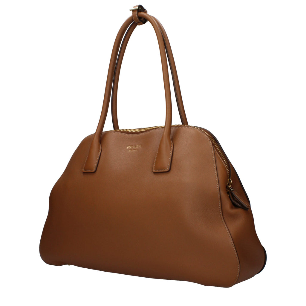 Prada Brown Leather Shoulder Bag - Side view