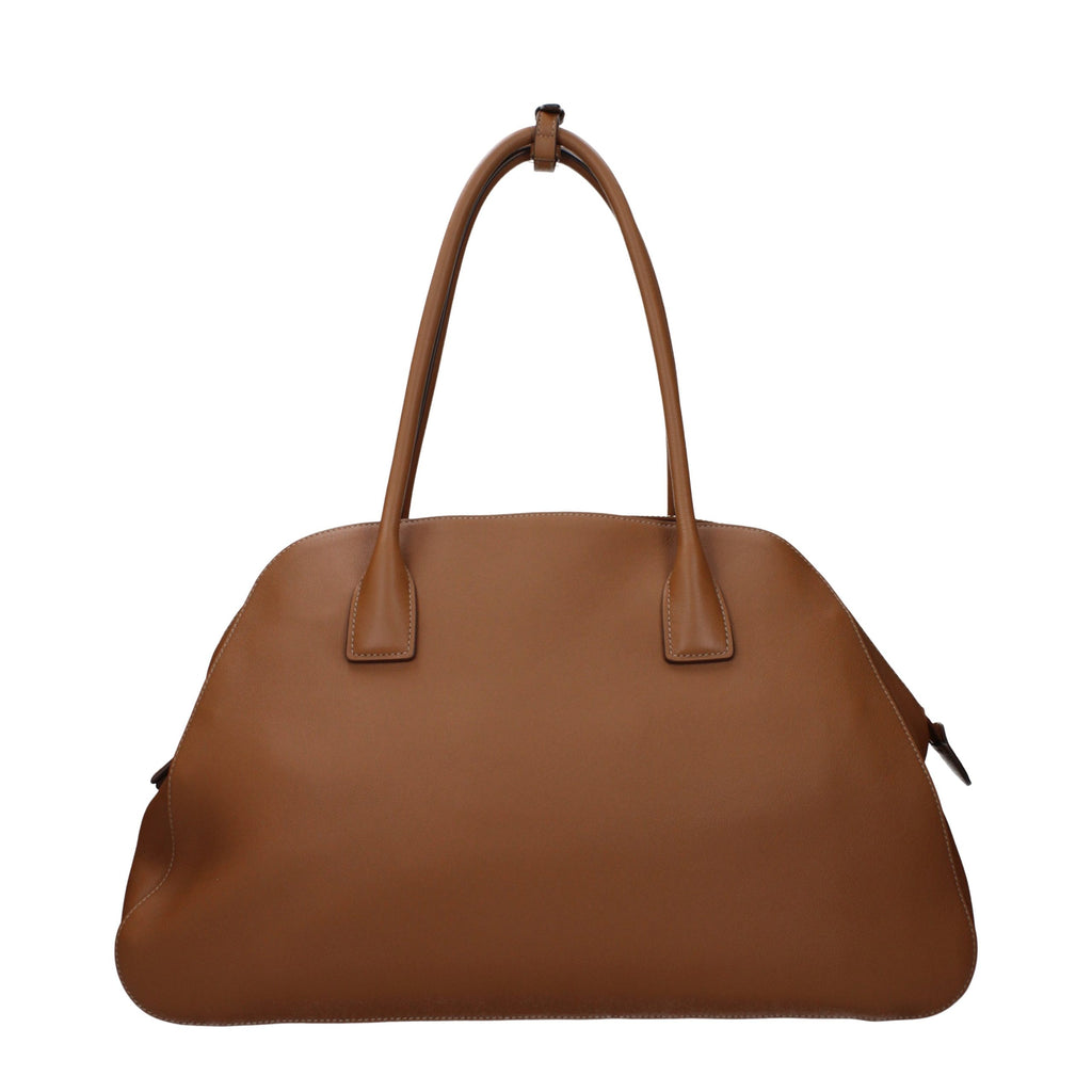 Prada Brown Leather Shoulder Bag - Back view