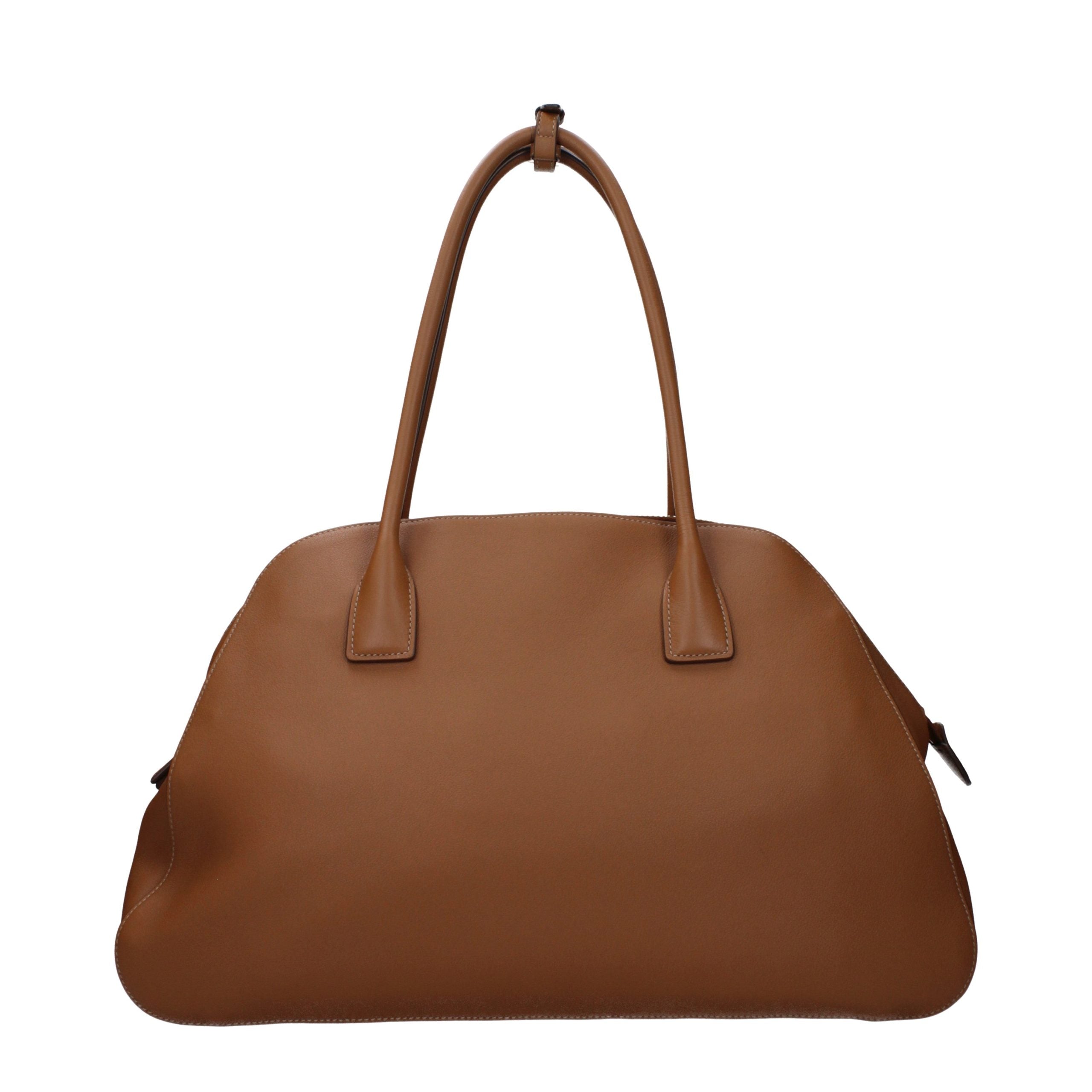 Prada Brown Leather Shoulder Bag - Back view