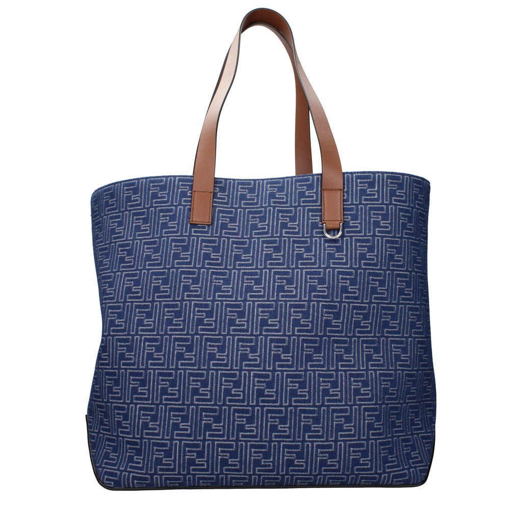 Fendi Blue Fabric Shoulder Bag - Front view