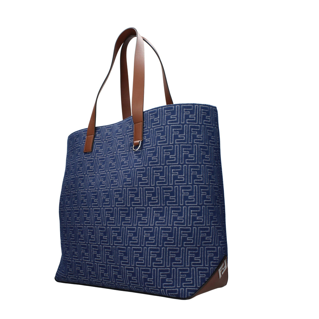 Fendi Blue Fabric Shoulder Bag - Side view