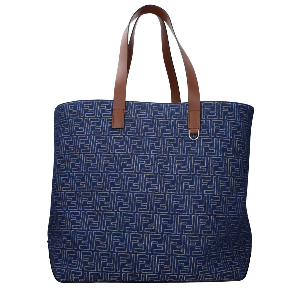 Fendi Blue Fabric Shoulder Bag - Back view