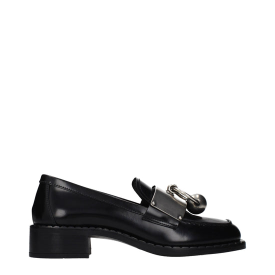 Prada Black Leather Slip On Loafers - Front view