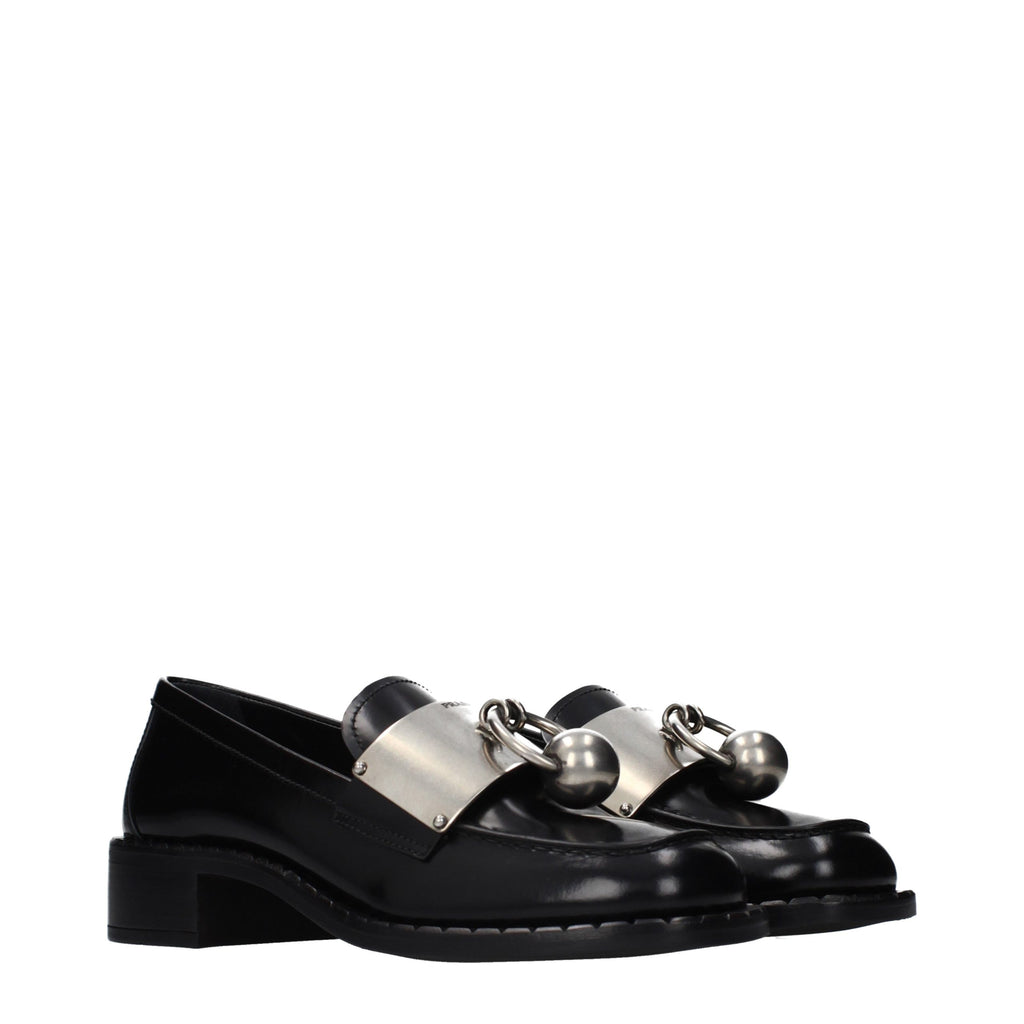 Prada Black Leather Slip On Loafers - Side view
