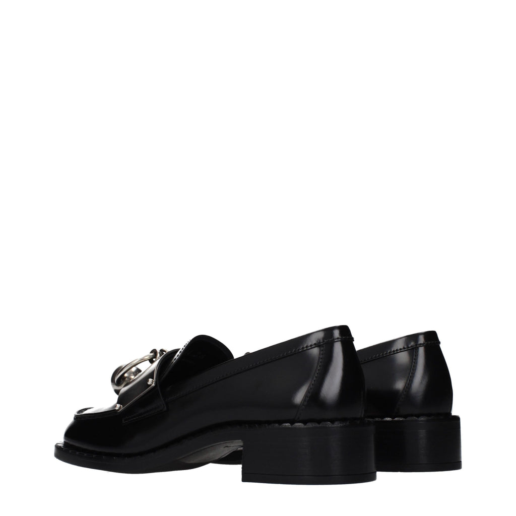 Prada Black Leather Slip On Loafers - Detail view