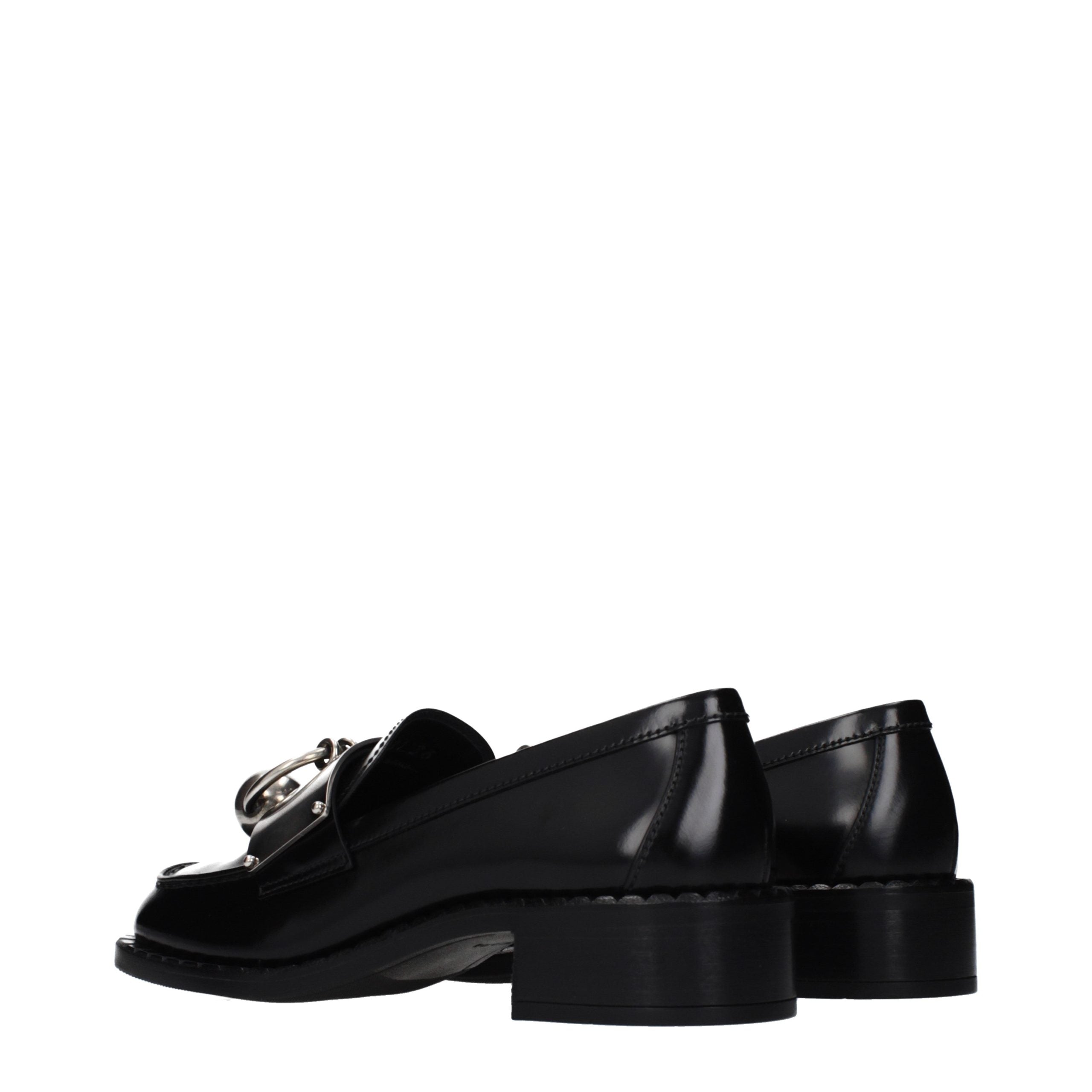 Prada Black Leather Slip On Loafers - Detail view