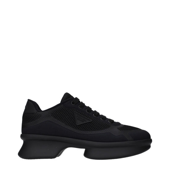 Prada Black Fabric Low Top Sneakers - Front view