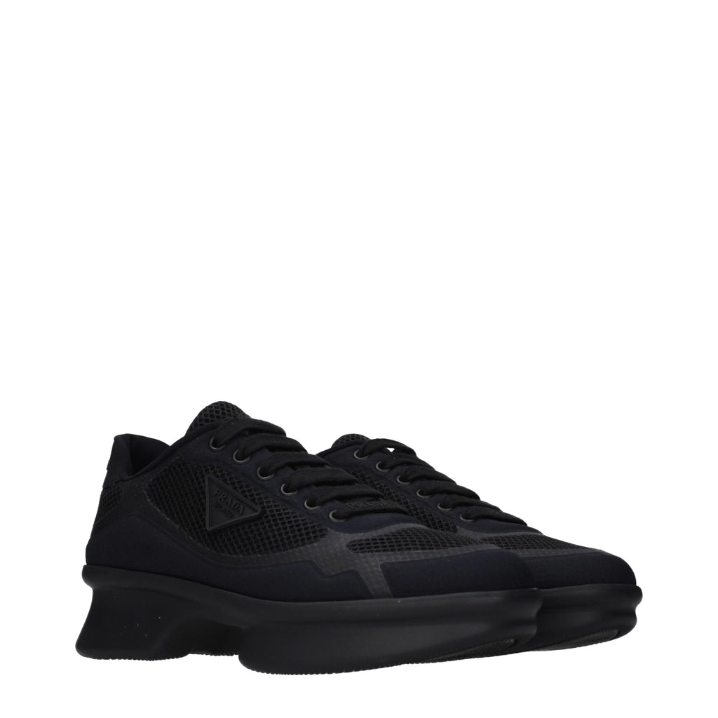 Prada Black Fabric Low Top Sneakers - Side view