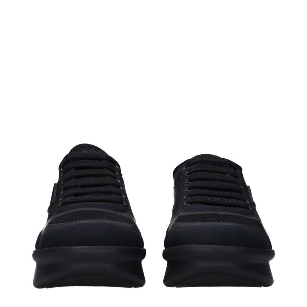 Prada Black Fabric Low Top Sneakers - Back view