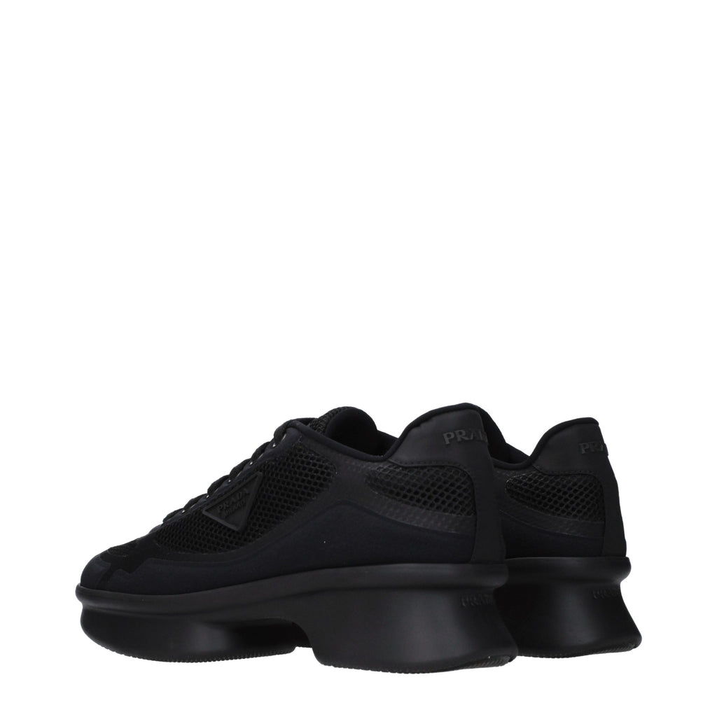 Prada Black Fabric Low Top Sneakers - Detail view