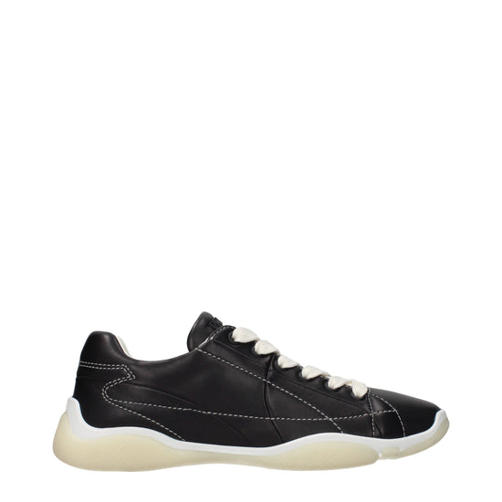 Prada Black Leather Sneakers - Front view