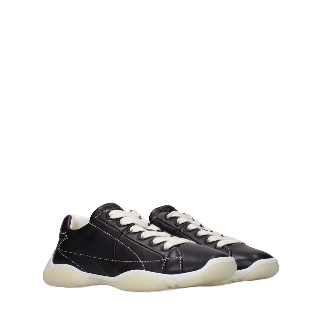 Prada Black Leather Sneakers - Side view