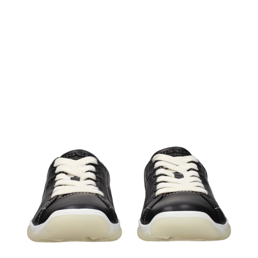 Prada Black Leather Sneakers - Back view