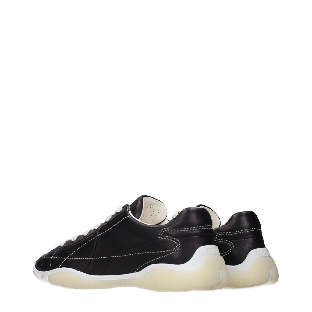 Prada Black Leather Sneakers - Detail view