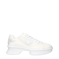 Prada White Fabric Low Top Sneakers - Front view