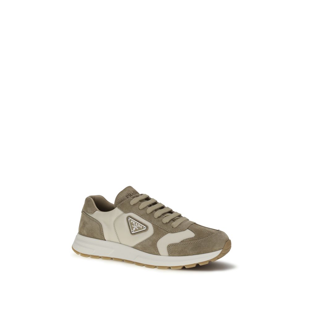 Prada Beige Calf Leather Athletic Sneakers - SS26 (Ref. PR2EE455FG000LOWF04CR) - Side view